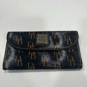 Dooney & Bourke Dark Brown and Tan Logo Wallet
